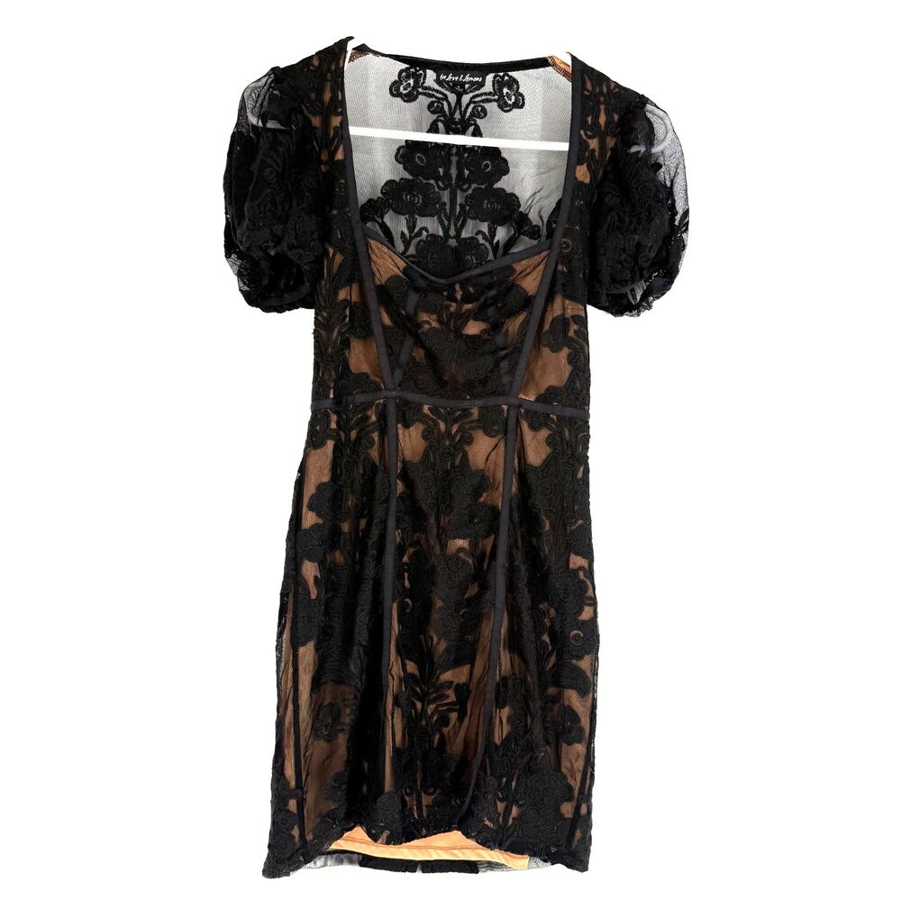 For Love & Lemons Free People Temecula Black Noir Lace Mini Dress Size S